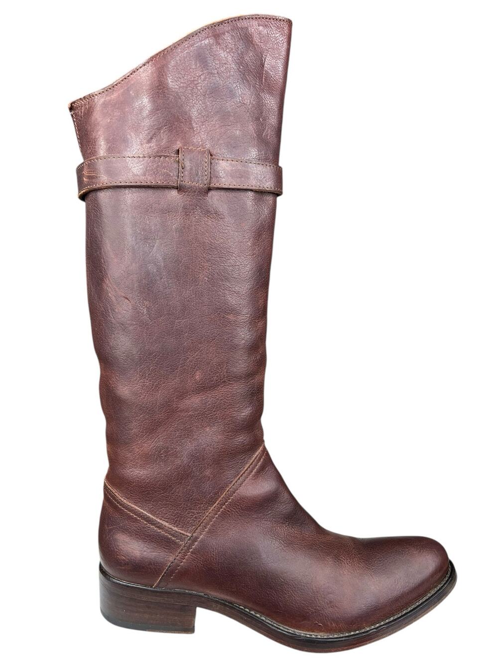 MoMa Women’s Italian Brown Leather Riding Boots Size 37 US 7